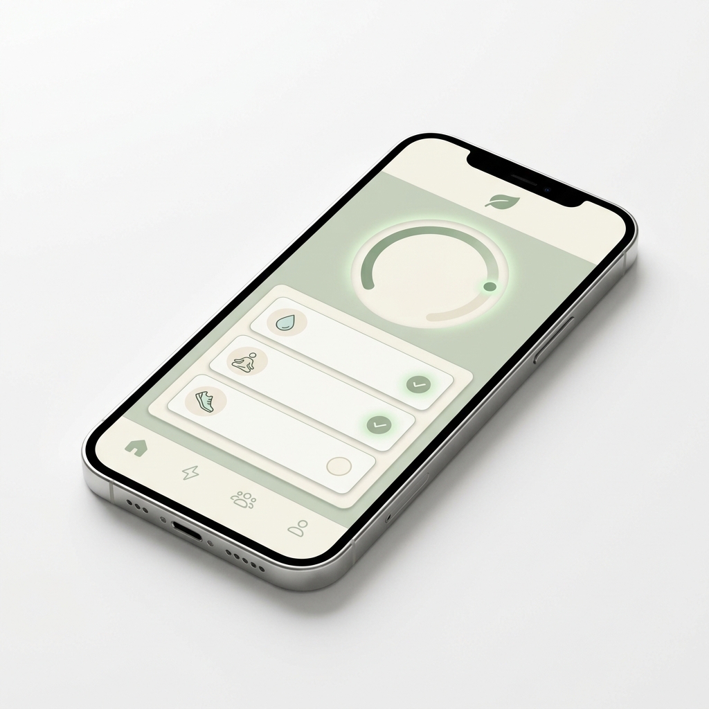 Écran Slim Vinaigre App affichant le tableau de bord de suivi